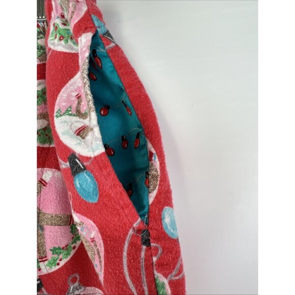 Nick & Nora Size XL Christmas Sock Monkey 2 Pc Flannel Pajama Set Women Red - Picture 10 of 11